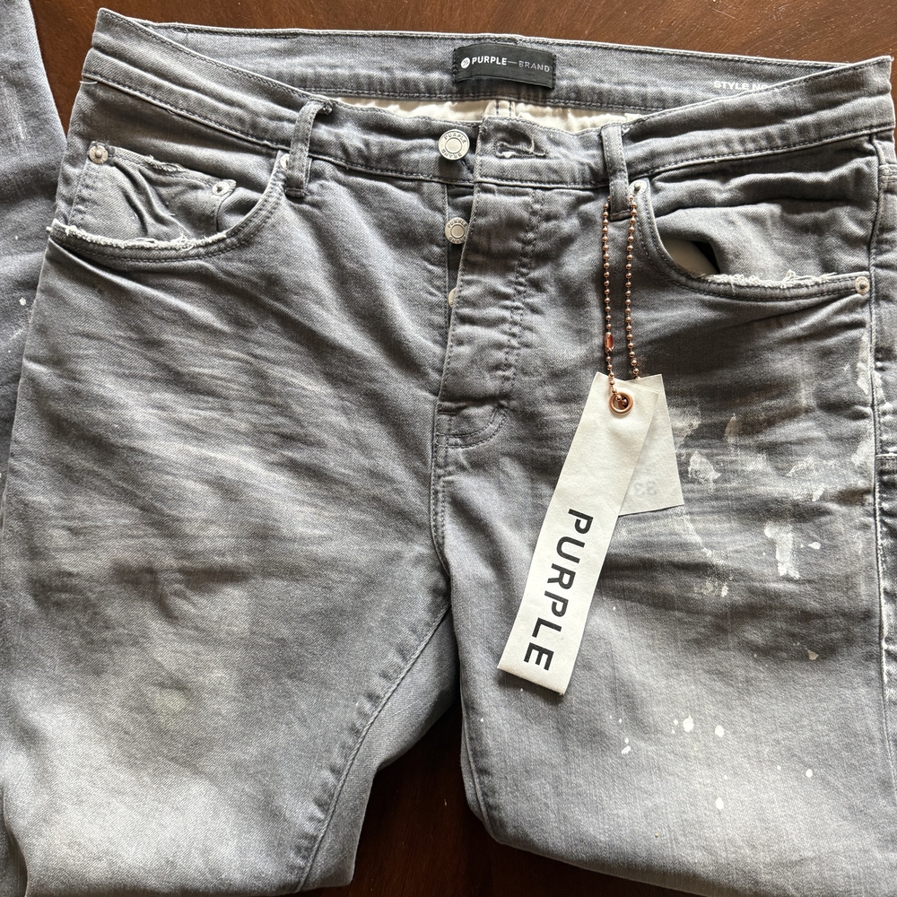 Purple Men's Gray Jeans